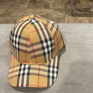 Plaid Tan Baseball Cap